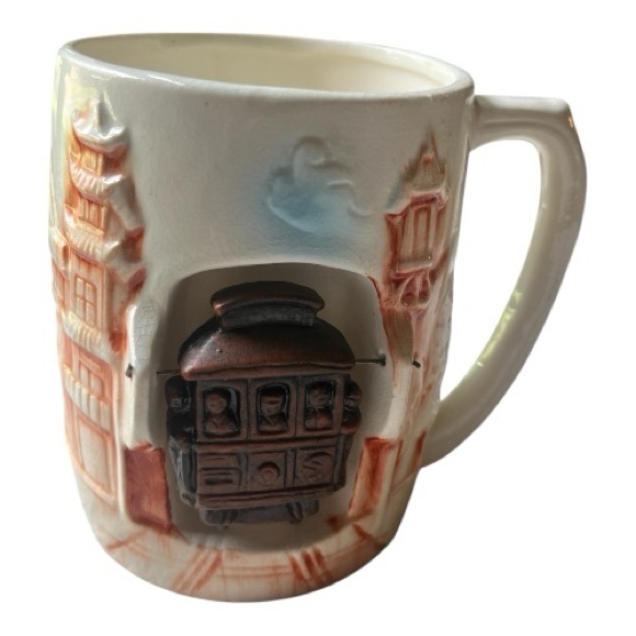 Vintage 3D Smith Western Made in Japan 🇯🇵 Trolley Mug with Architectural Design - Picture 1 of 8